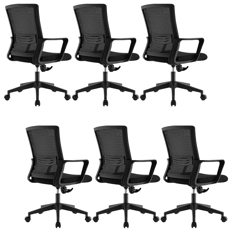 Fixed Arms Desk Chair Adjustable Seat Height Swivel Chair with Breathable Back