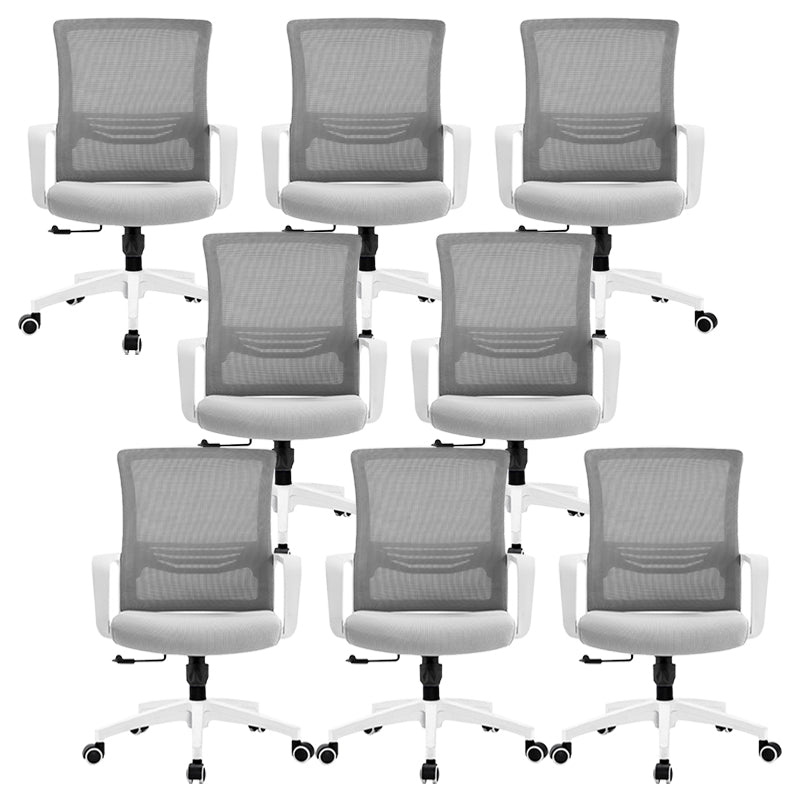 Fixed Arms Desk Chair Adjustable Seat Height Swivel Chair with Breathable Back