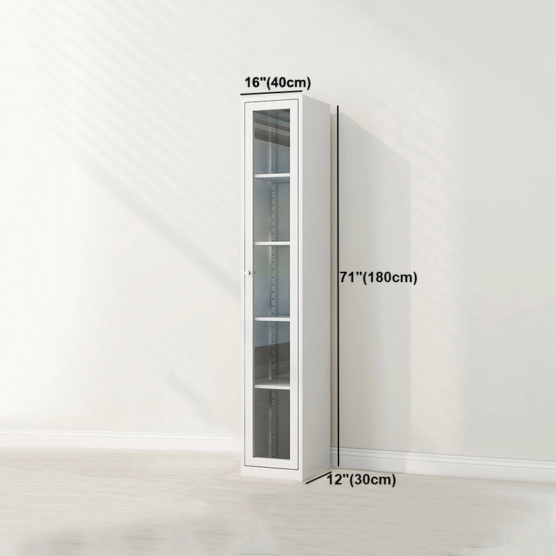 Metal Bookshelf Scandinavian Style Bookcase with Door for Office Home