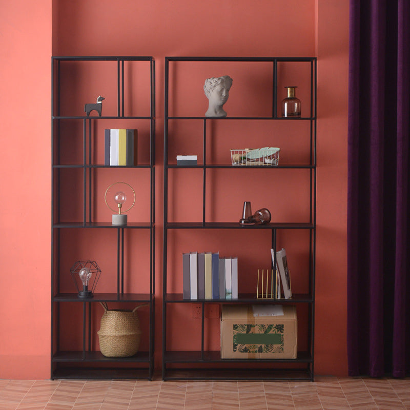Modern Open Back Standard Bookshelf Metal Bookcase for Study Room