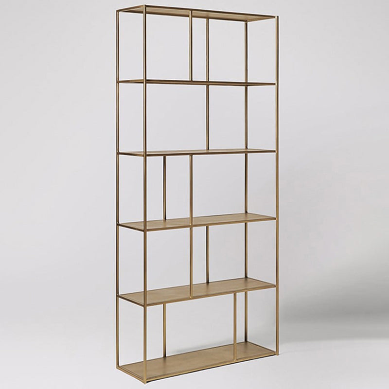 Modern Open Back Standard Bookshelf Metal Bookcase for Study Room