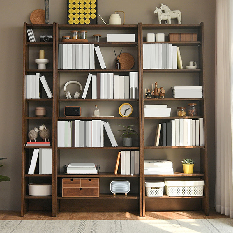 Modern Open Back Bookshelf Wooden Bookcase with Shelves for Study Room
