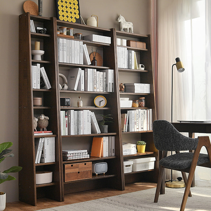 Modern Open Back Bookshelf Wooden Bookcase with Shelves for Study Room