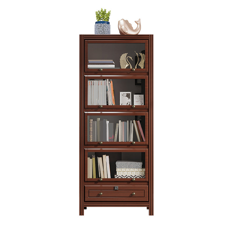 Modern Bookshelf Closed Back Standard Wooden Bookcase for Study Room
