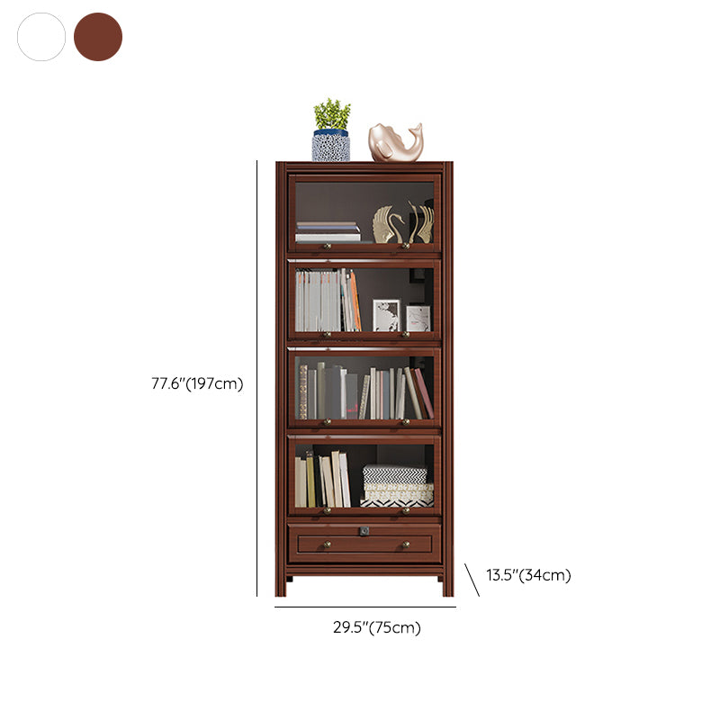Modern Bookshelf Closed Back Standard Wooden Bookcase for Study Room