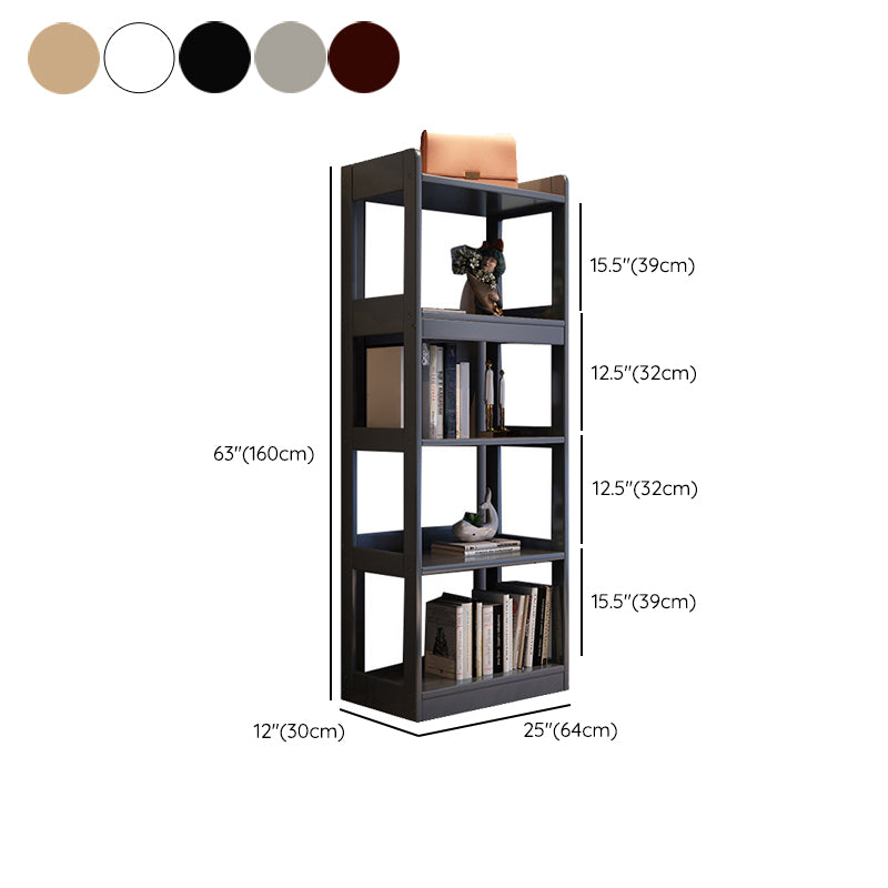 Scandinavian Style Bookshelf Open Back Standard Wooden Bookcase