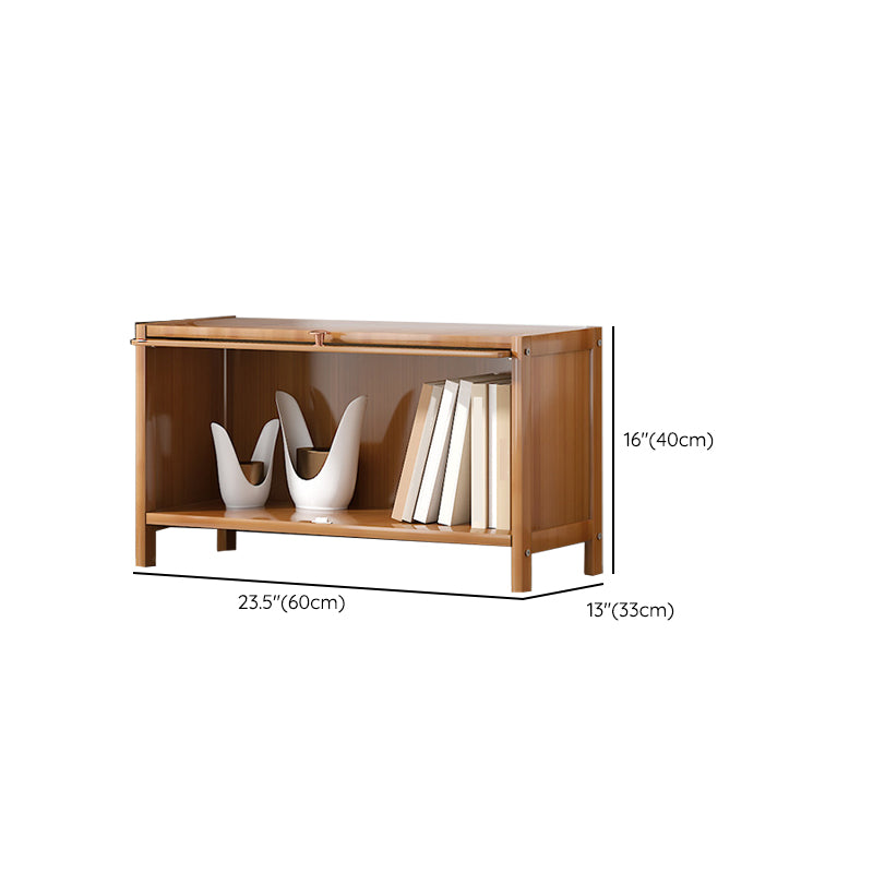 Bamboo Bookcase Standard Contemporary Closed Back Bookshelf with Cabinets
