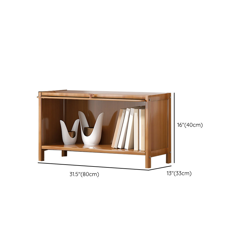 Bamboo Bookcase Standard Contemporary Closed Back Bookshelf with Cabinets