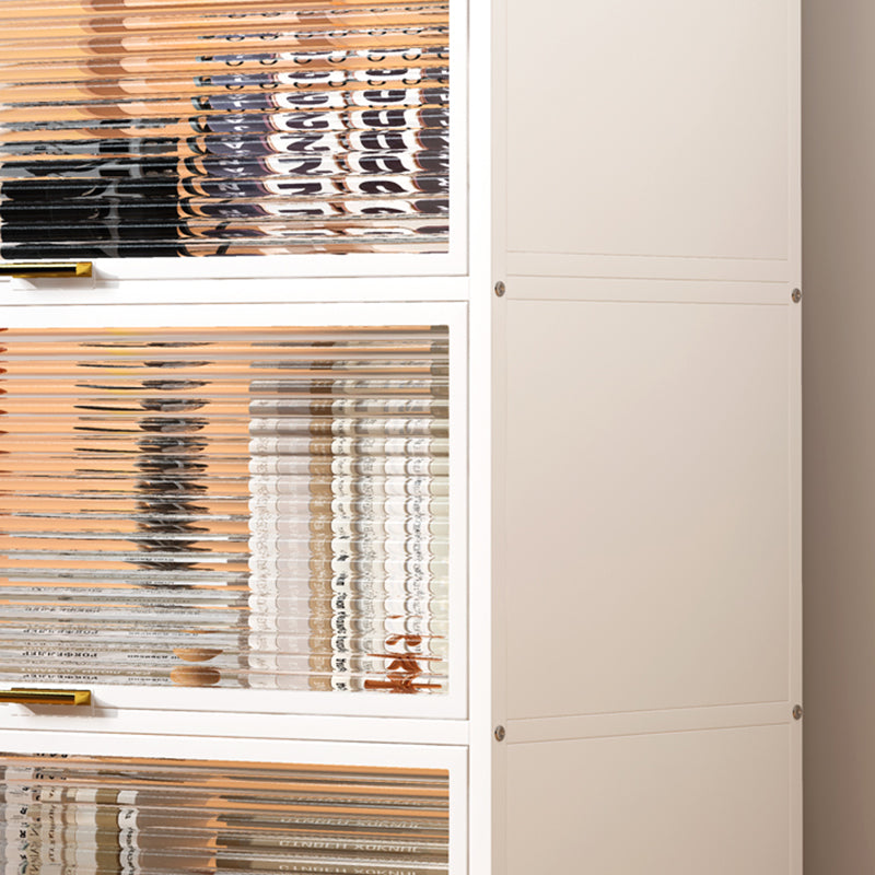 Glam Style Closed Back Bookshelf Standard Metal Bookcase for Study Room