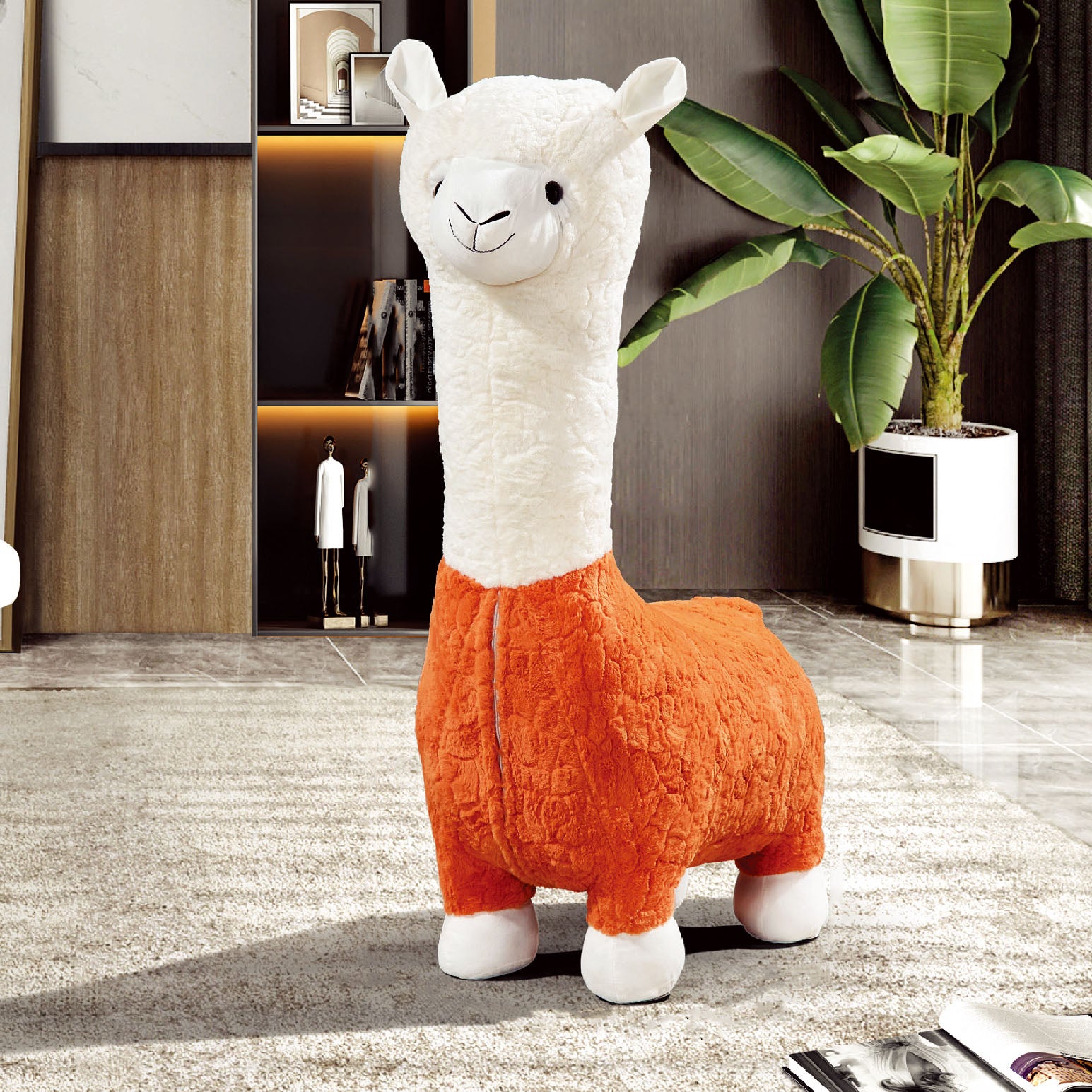Plush Standard Stool Modern Simple Children's Alpaca Animal Stool
