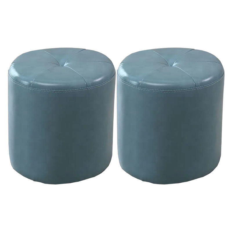 Genuine Leather Standard Stool Modern Style Simple Round Stool