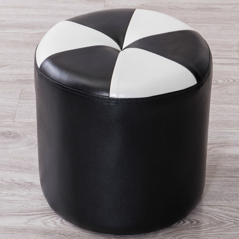 Genuine Leather Standard Stool Modern Style Simple Round Stool