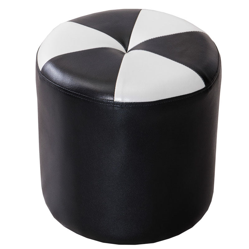 Genuine Leather Standard Stool Modern Style Simple Round Stool