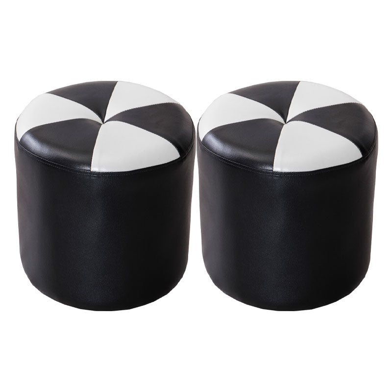 Genuine Leather Standard Stool Modern Style Simple Round Stool