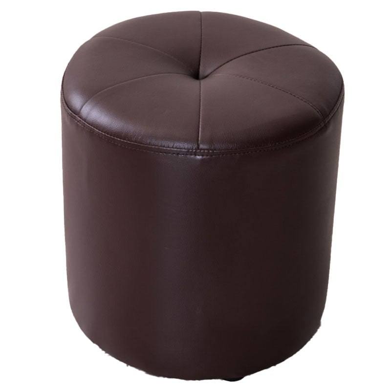 Genuine Leather Standard Stool Modern Style Simple Round Stool