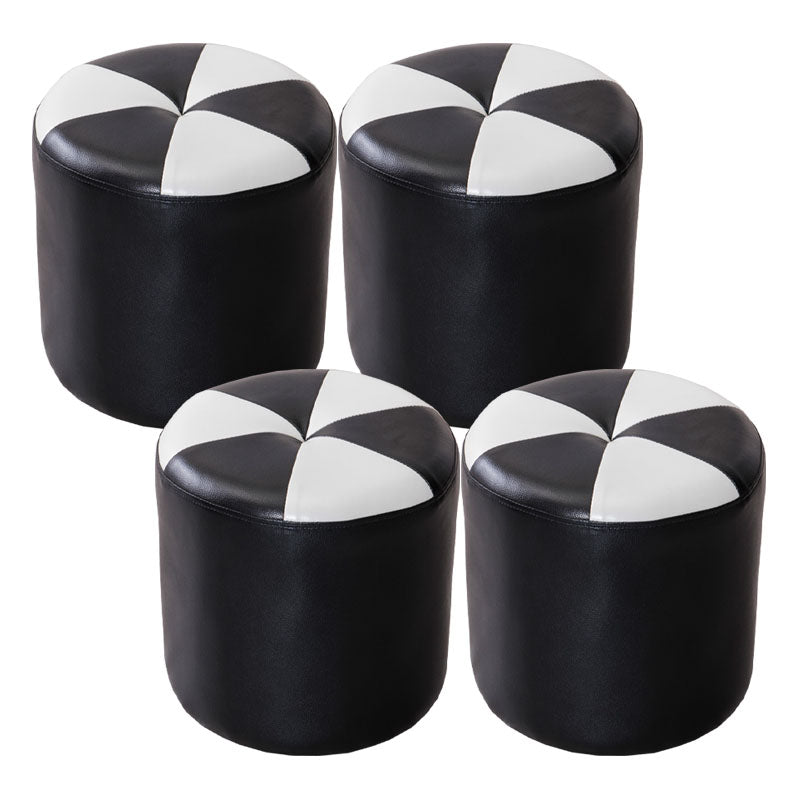 Genuine Leather Standard Stool Modern Style Simple Round Stool