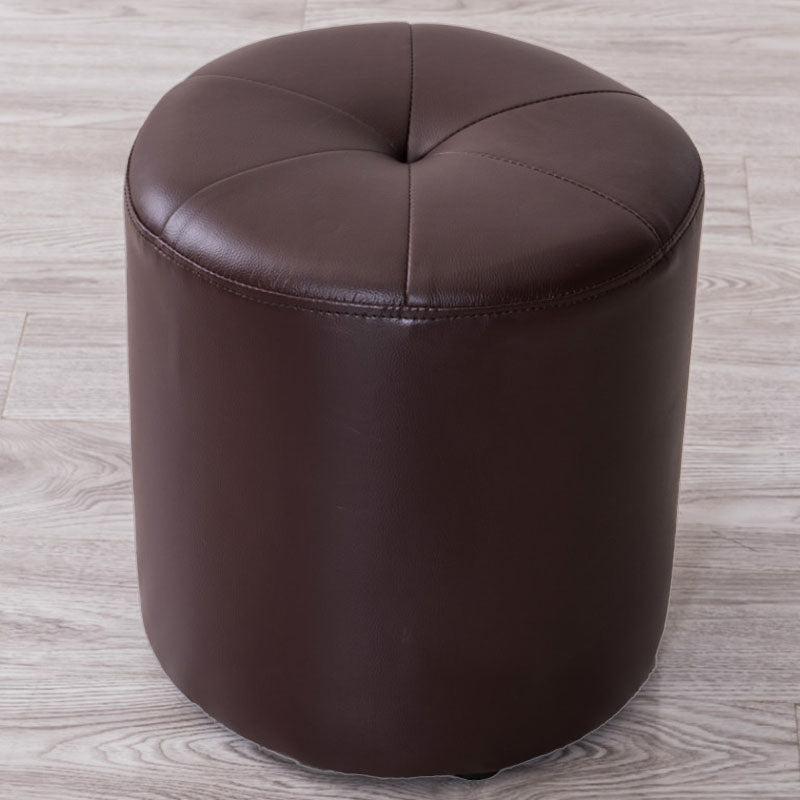 Genuine Leather Standard Stool Modern Style Simple Round Stool