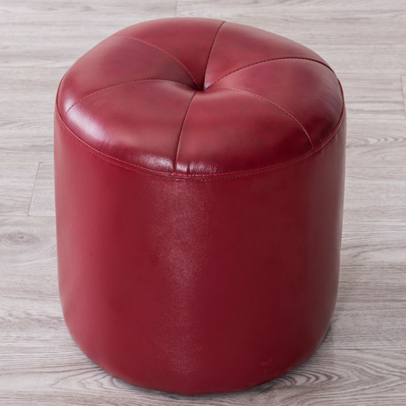 Genuine Leather Standard Stool Modern Style Simple Round Stool