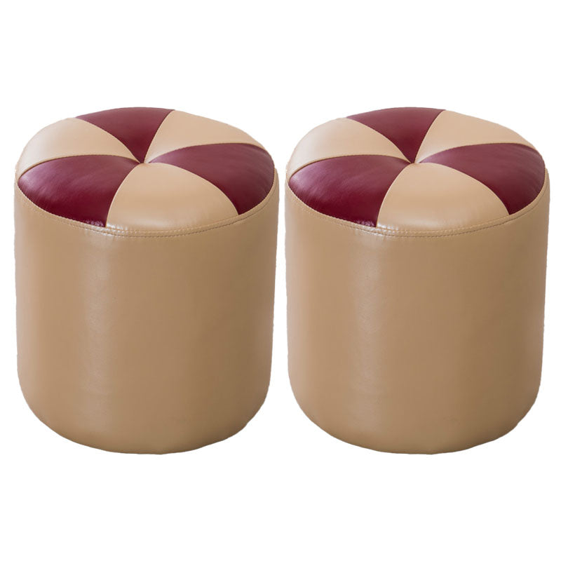 Genuine Leather Standard Stool Modern Style Simple Round Stool