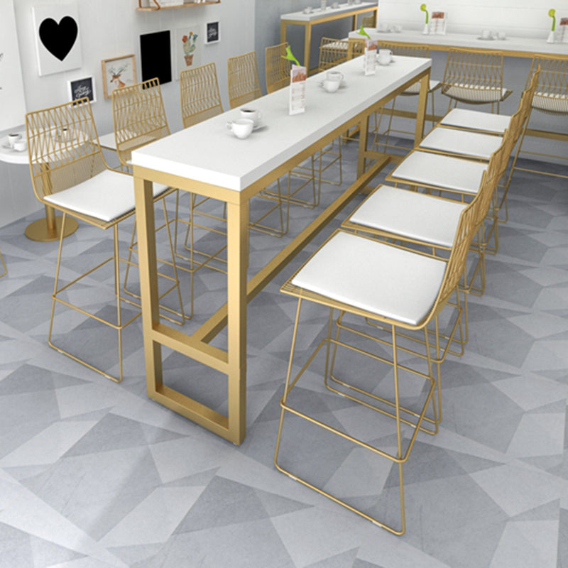 Glam Rectangle Wood Counter Table 1/6/11 Pieces Bar Table Set for Cafe