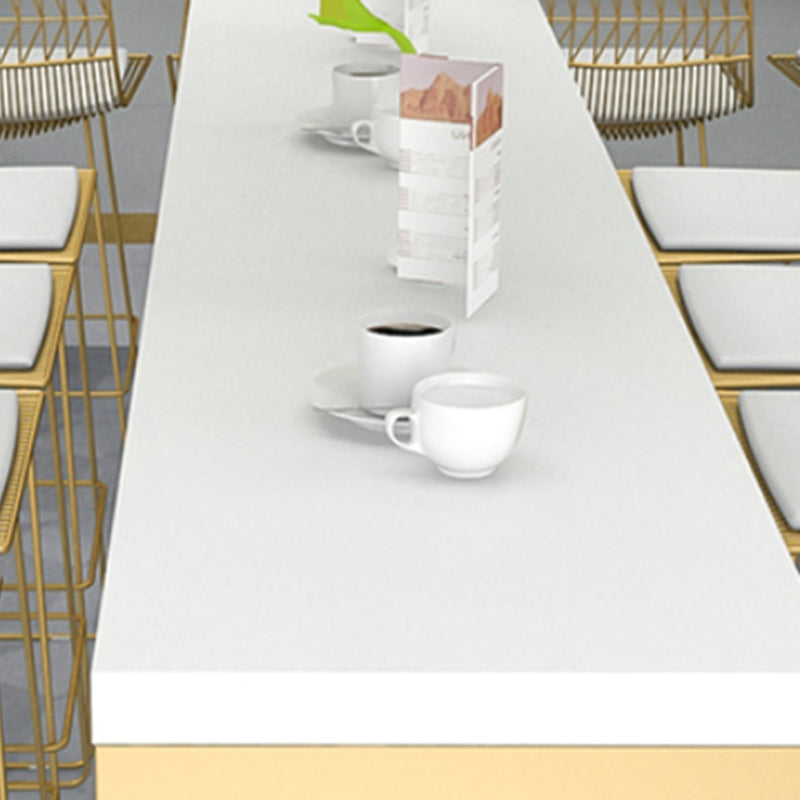 Glam Rectangle Wood Counter Table 1/6/11 Pieces Bar Table Set for Cafe