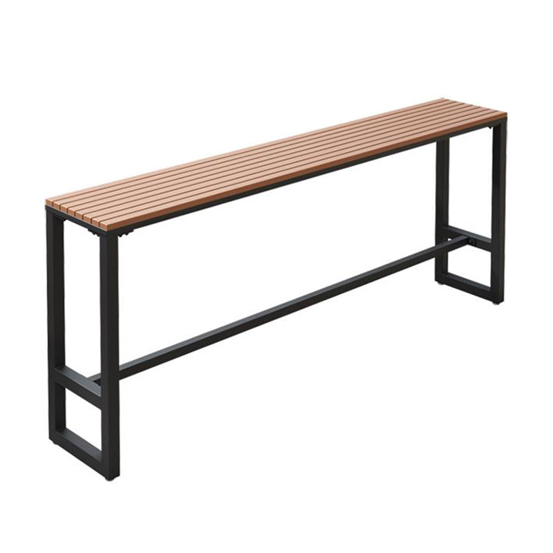 Rectangle Water Resistant Patio Table Brown Wood Industrial Bar Table