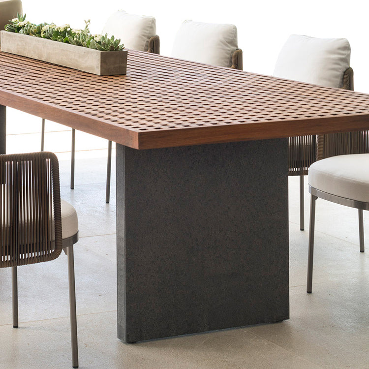 Boho Style Dining Set Wood Rectangular 1/9 Pieces Dining Set