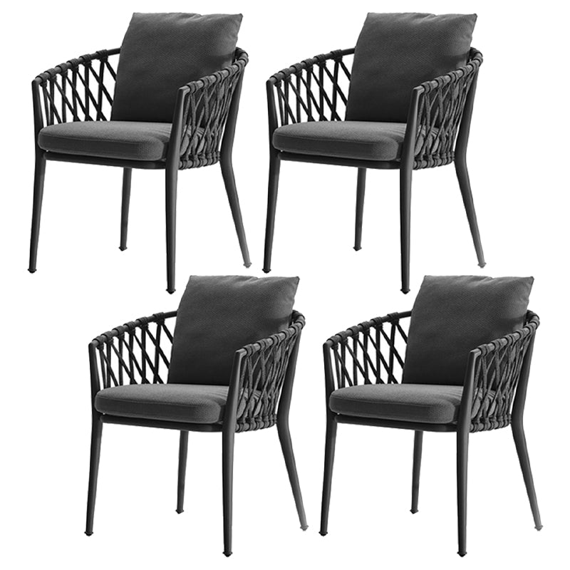 Boho Oval Dining Table Set 1/4/7 Pcs Stone and Metal Patio Dining Table with Chairs