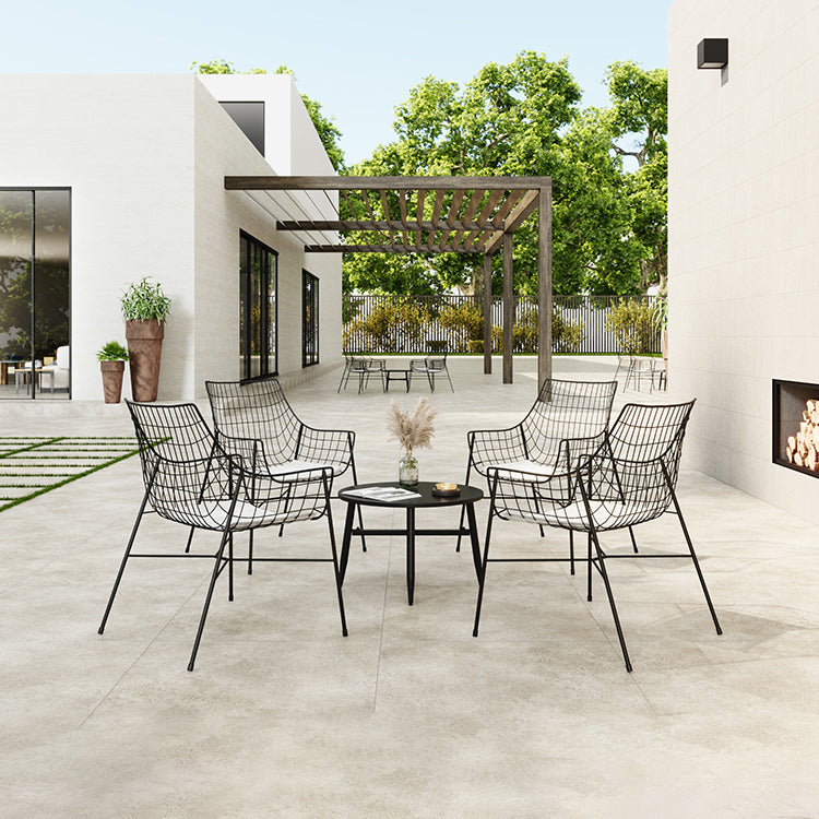 Boho Black Dining Set 1/2/3/4/5 Pieces Round Patio Dining Table Set