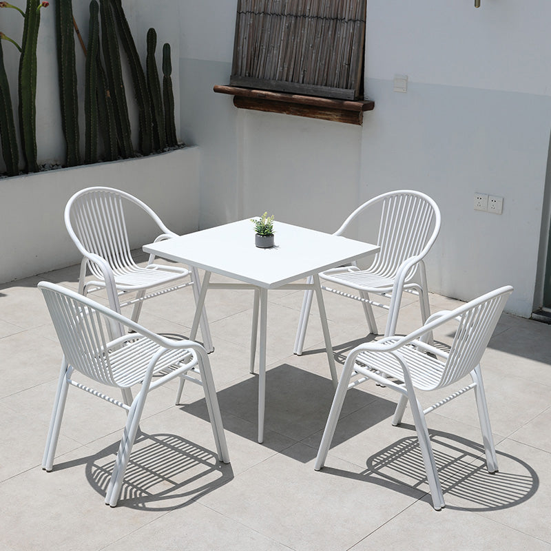 White Round Patio Dining Sets Boho 1/2/3/5/7 Pieces Dining Table Set