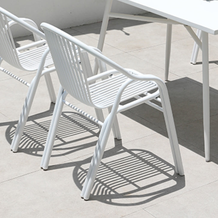 White Round Patio Dining Sets Boho 1/2/3/5/7 Pieces Dining Table Set