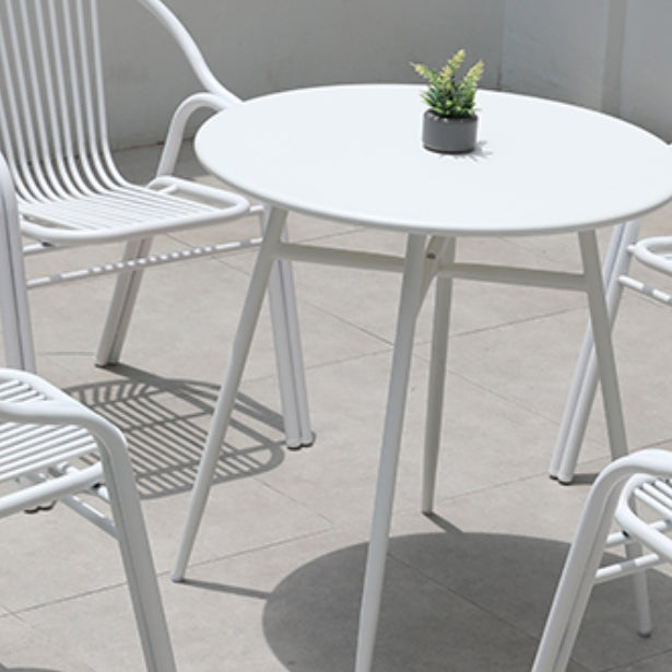 White Round Patio Dining Sets Boho 1/2/3/5/7 Pieces Dining Table Set