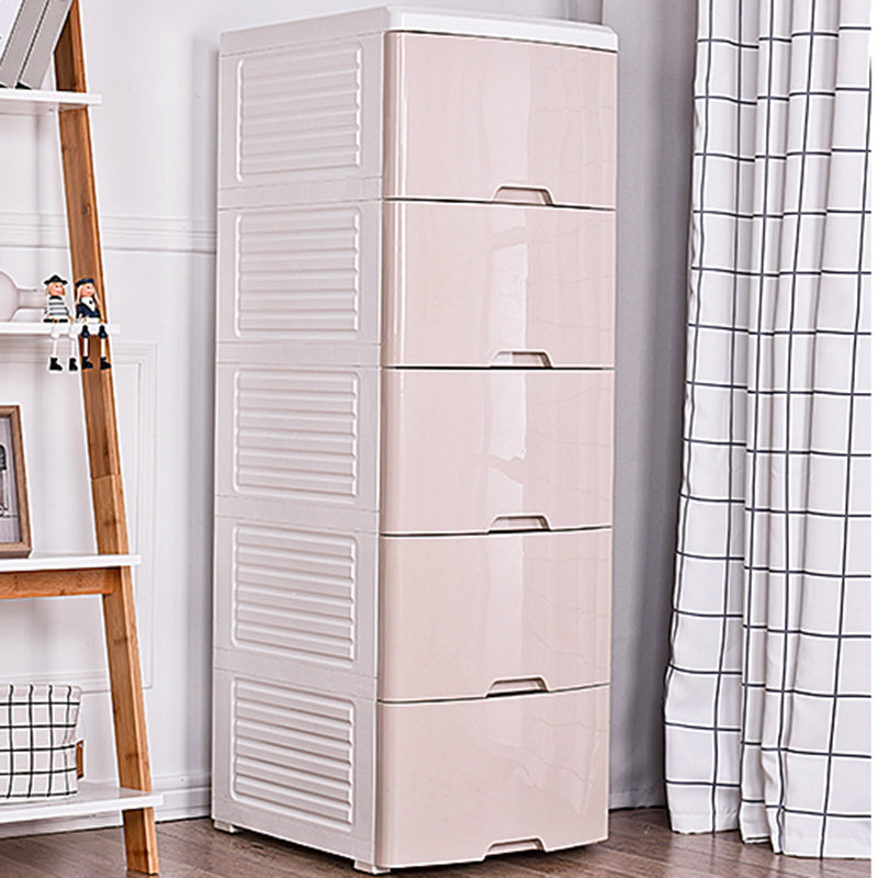 Plastic Kids Nightstand Modern Nursery Dresser with 5 Drawers , 20.28-inch W