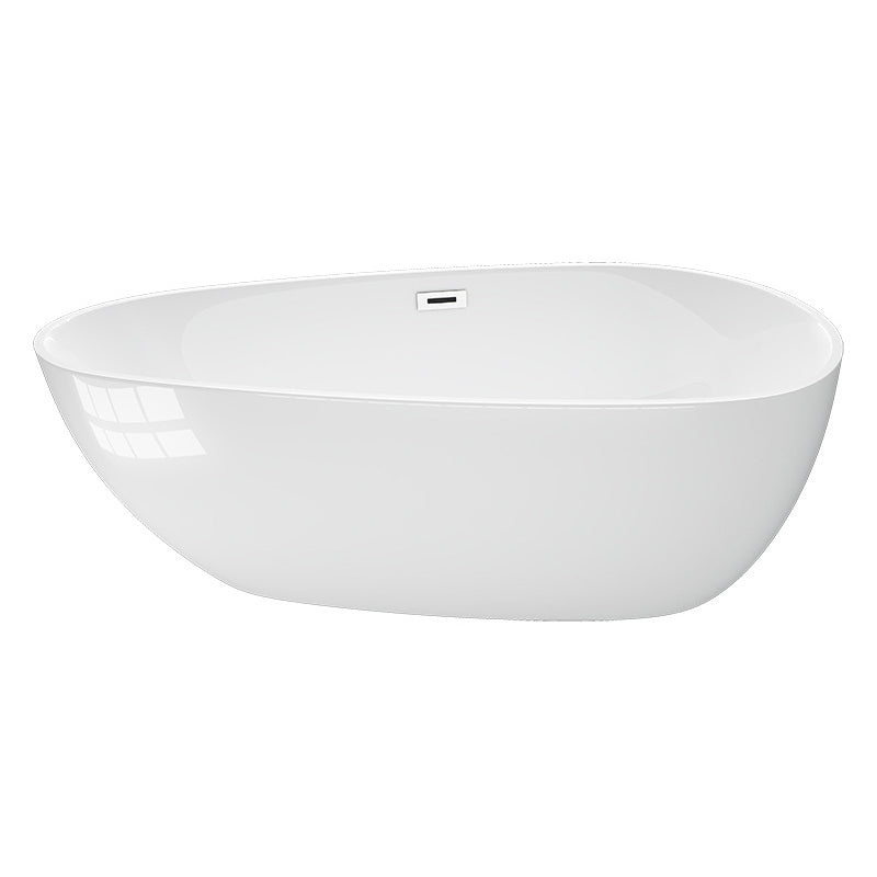 Modern Acrylic Bath Soaking White 23.62-inch Tall Bathtub with Overflow Trim