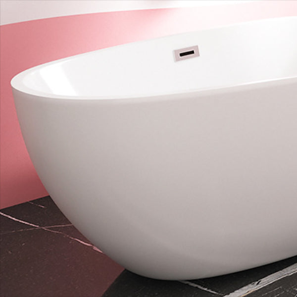 Modern Acrylic Bath Soaking White 23.62-inch Tall Bathtub with Overflow Trim