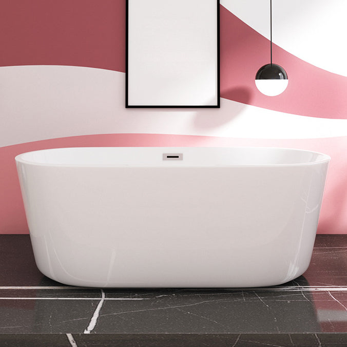 Acrylic Freestanding Bathtub Overflow Trim Soaking Bathtub , 23.62" Tall