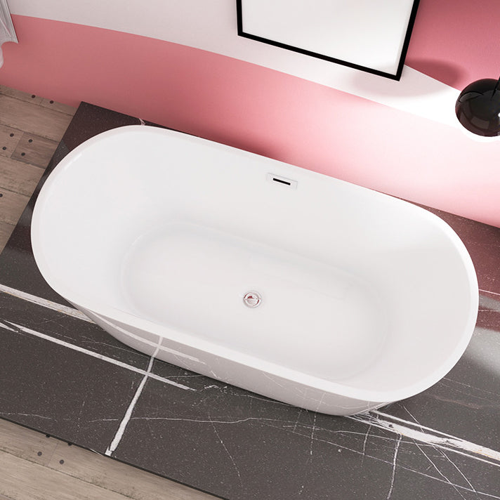 Acrylic Freestanding Bathtub Overflow Trim Soaking Bathtub , 23.62" Tall
