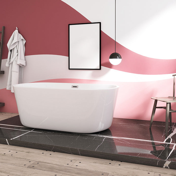 Acrylic Freestanding Bathtub Overflow Trim Soaking Bathtub , 23.62" Tall