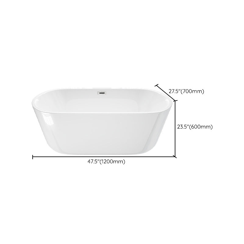 Acrylic Freestanding Bathtub Overflow Trim Soaking Bathtub , 23.62" Tall