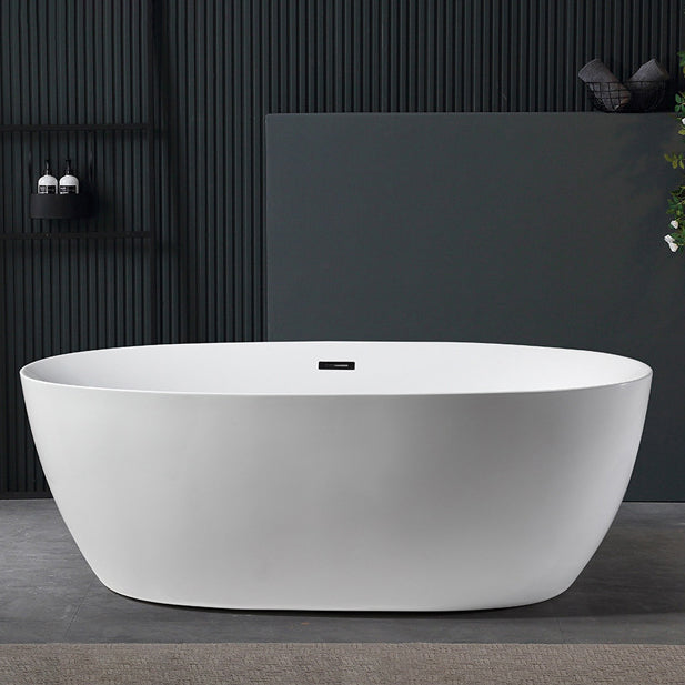 Modern Freestanding Soaking Bathtub Acrylic 23.62" Tall White Bathtub