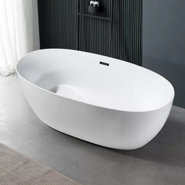 Modern Freestanding Soaking Bathtub Acrylic 23.62" Tall White Bathtub