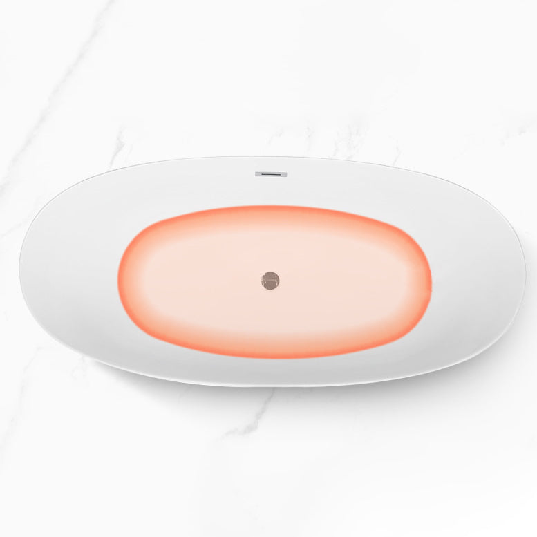 Modern Freestanding Soaking Bathtub Acrylic 23.62" Tall White Bathtub