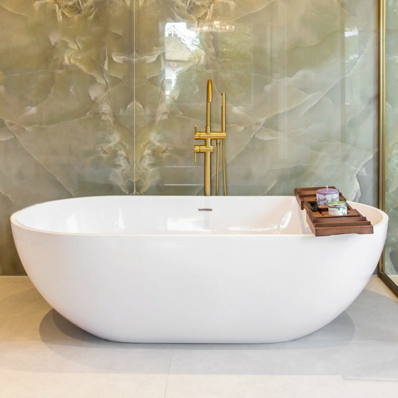 Modern Stone Bathtub Freestanding Soaking Bathtub , 29.53-inch Tall