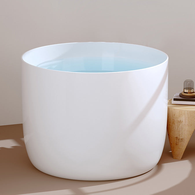 Round Soaking Bathtub Antique Finish Acrylic Freestanding Bath Tub