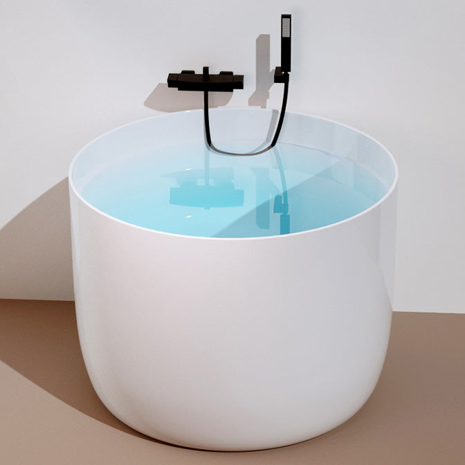 Round Soaking Bathtub Antique Finish Acrylic Freestanding Bath Tub