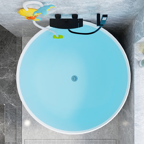 Round Soaking Bathtub Antique Finish Acrylic Freestanding Bath Tub