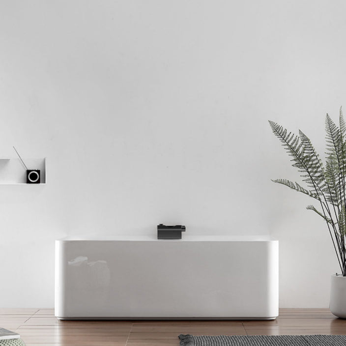 Acrylic Soaking Rectangular Bathtub Antique Finish Back to Wall Bath Tub