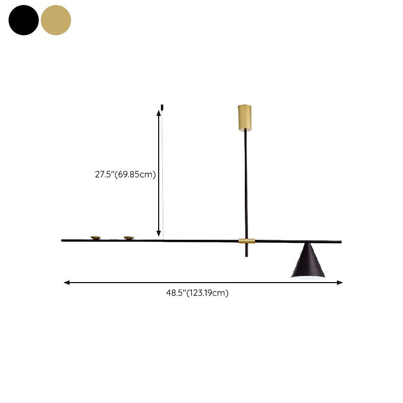 3/4/5-Light Modern Golden Ceiling Light Metal Unique Shaded Kitchen Island Lighting