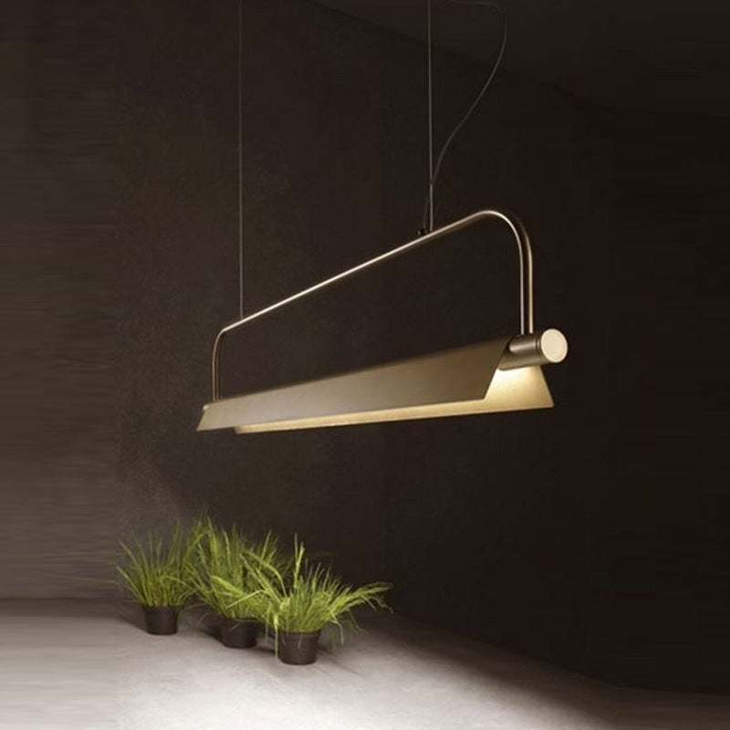 Single Modernism Golden Ceiling Light Metallic Kitchen Island Lighting for Foyer