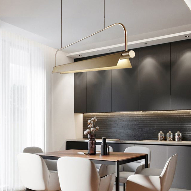 Single Modernism Golden Ceiling Light Metallic Kitchen Island Lighting for Foyer